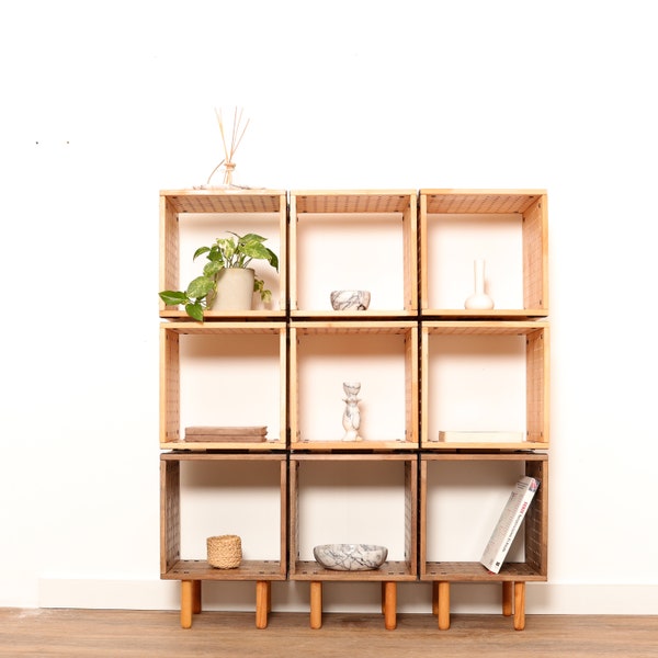 Modular Shelving, Storage Unit, Modular Bookshelf, Modular Furniture , Coffee Table, Bookcase, Solid Wood Shelf