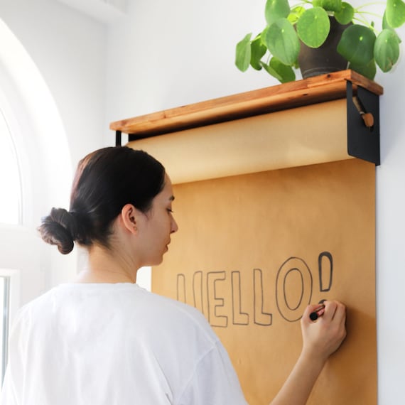 Wall Mounted Kraft Paper Dispenser & Cutter: Includes 50 Meter Long Kraft  Paper Roll - Perfect for to-Do Lists, Daily Specials, Menus and Other Note