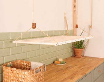 Ceiling Hanging Drying Rack, Pulley Clothes Airers, White Laundry Rack, Clothes Dryer, Laundry Organization Sorted, White Laundry Decor