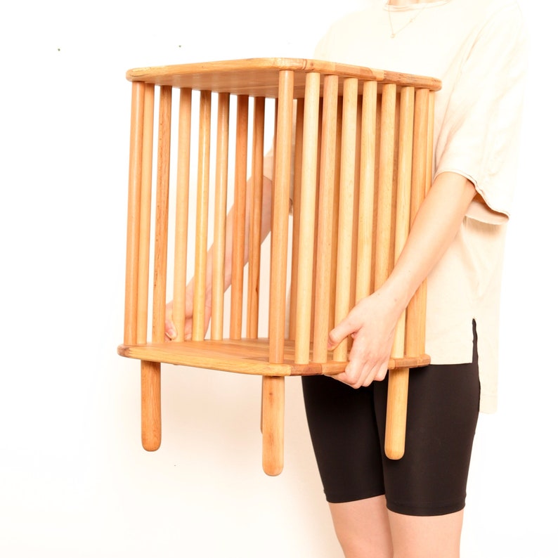 Oval Side Table Magazine Rack Cocktail Table Contemporary Etsy