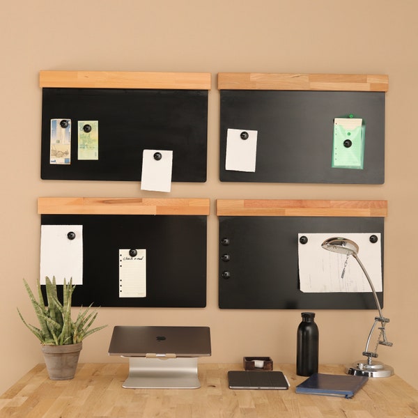 Metal Wall Board Organiser, Planner Board, Magnetic Board, Metal Memory Board for Magnets, Picture Magnet Board, Key Holder Board