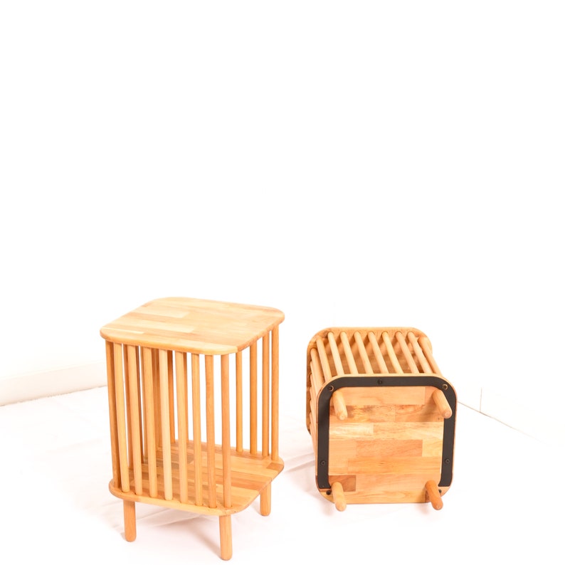 Oval Side Table Magazine Rack Cocktail Table Contemporary Etsy