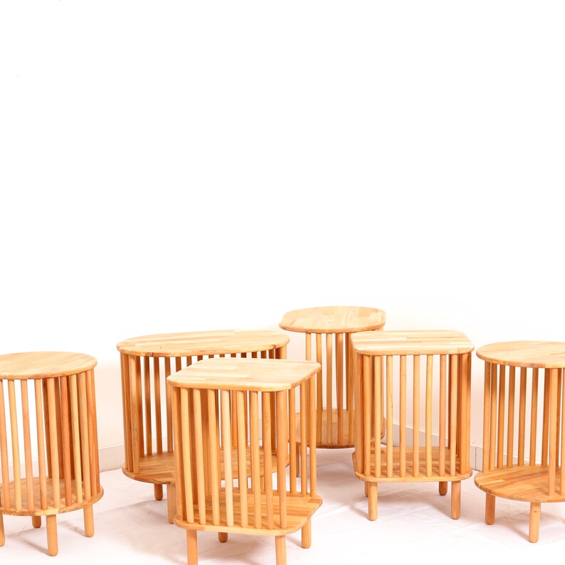 Oval Side Table Magazine Rack Cocktail Table Contemporary Etsy