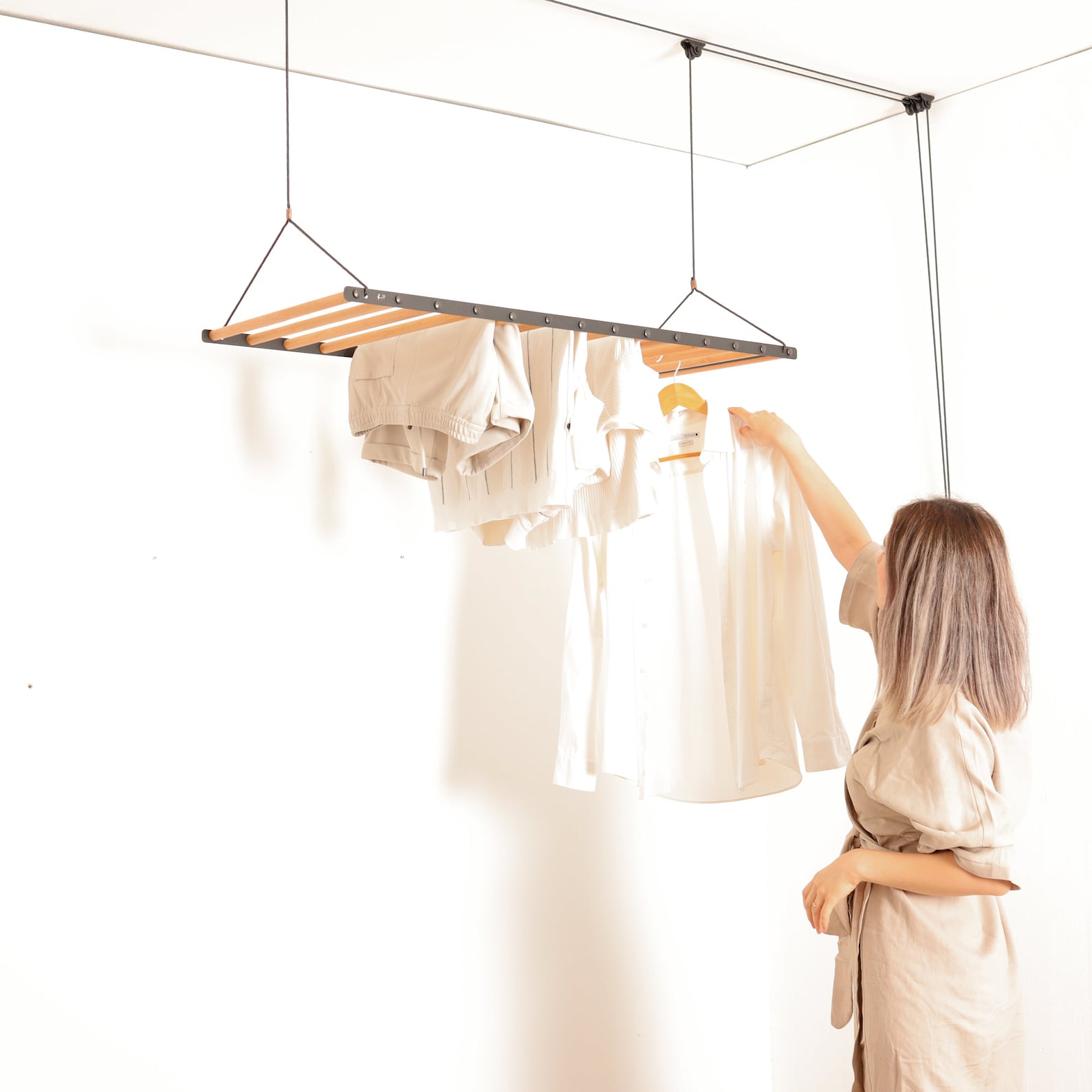 Laundry Drying Rack Ceiling Mounted Clothes Drying Rack Etsy