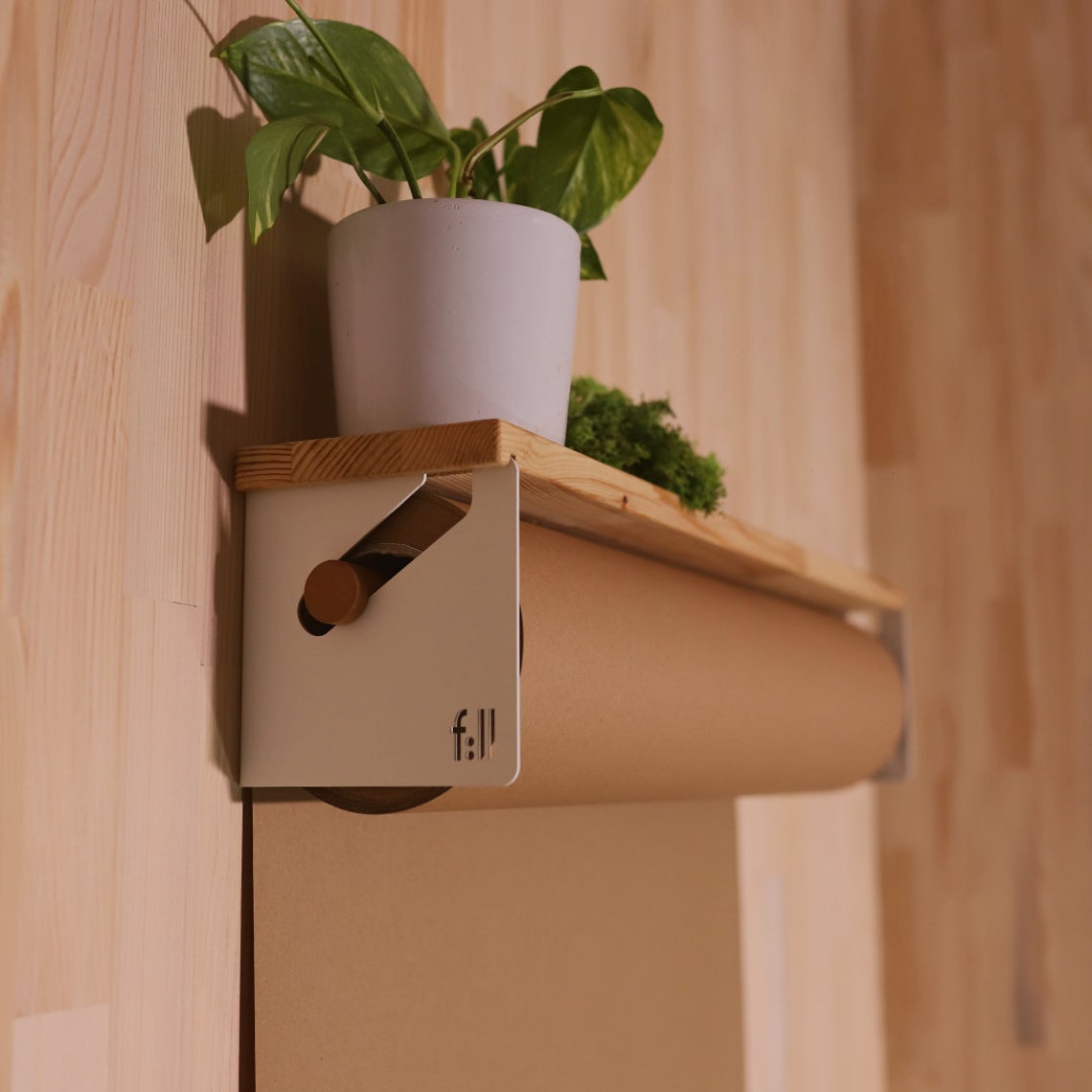 Wall Mounted Paper Roll Kraft Paper Dispenser Cafe Display Etsy