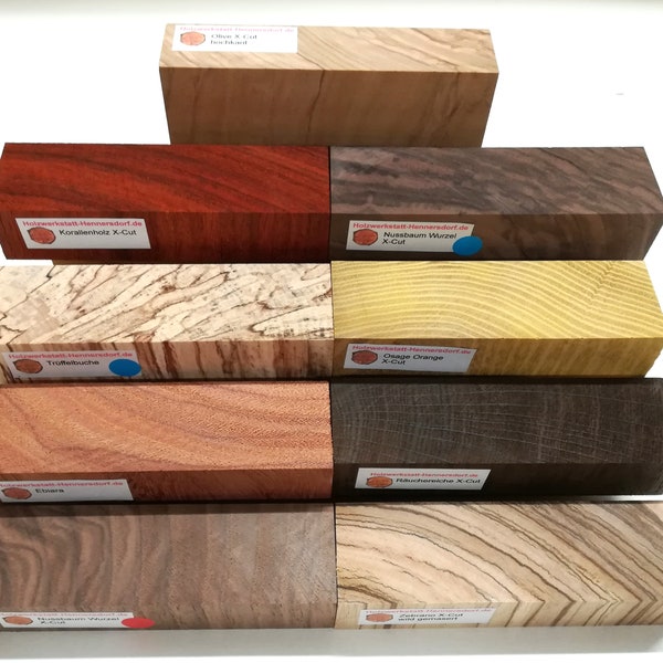 Various X-Cut Knife Handle Blocks Wood Turning Wood Handle Block Blank Lumber Part 1