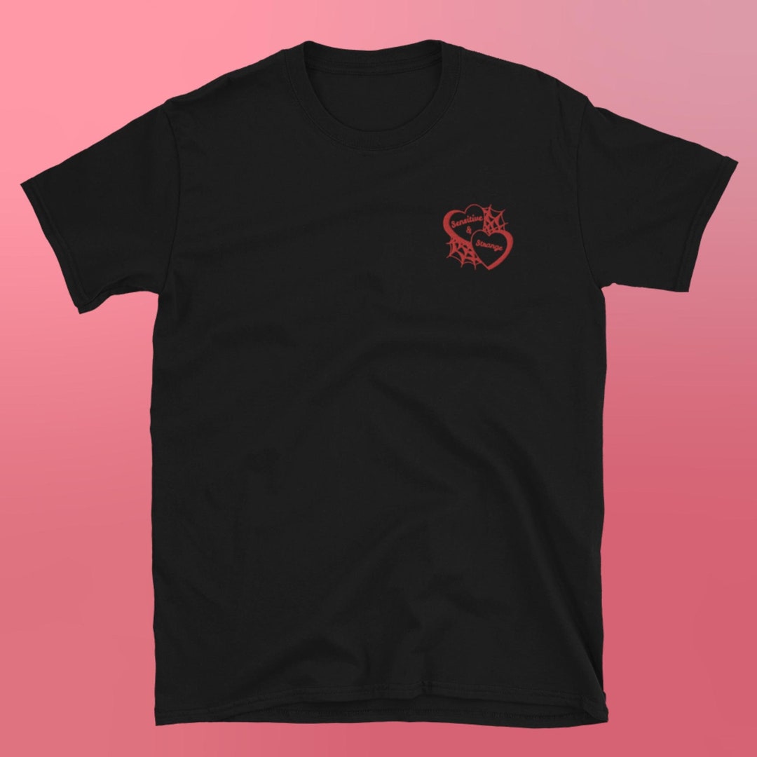 Sensitive and Strange Embroidered Heart Shirt Etsy