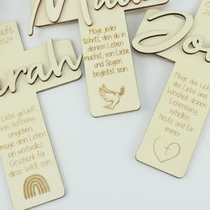 Geschenkset zur Taufe, Taufkreuz mit Namen aus Holz, Geschenkidee zur Taufe