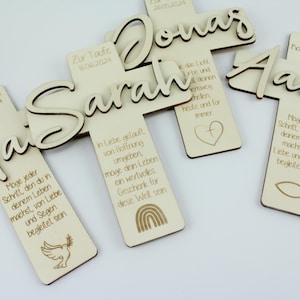 Geschenkset zur Taufe, Taufkreuz mit Namen aus Holz, Geschenkidee zur Taufe