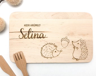 Igel Frühstücksbrett, personalisiertes Geschenk für Kinder, Ostergeschenk, Igel, frühstücksbrett