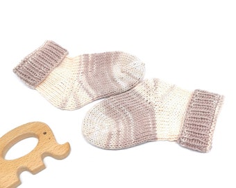 Baby Socken 3-6 Monate, handgestrickt, Beinwärmer, Wollsocken, Mädchen, Junge, Stricksocken, Socken fürs Baby
