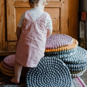 Zitkussen, 18 kleuren 40 cm, eerlijk en kwalitatief hoogstaand balkussen, handgevilt stoelkussen, vilten kussen, merinowol, naturel, afbeelding 2