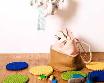 Backpack for toys AZO-FREE, for children, merino wool, toy storage, wool bag, handmade, 100% merino wool, Sherpata bag,