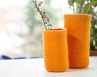 Vase cover, planter, 5 colors 2 sizes, high-quality and natural merino wool felt made of lovingly handmade, felt vase for glasses
