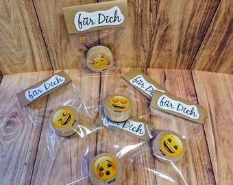 Geburtstag Kindergeburtstag Gastgeschenk Mitbringsel Goodie Kleines Geschenk Stempel SMILYS 5 Stück