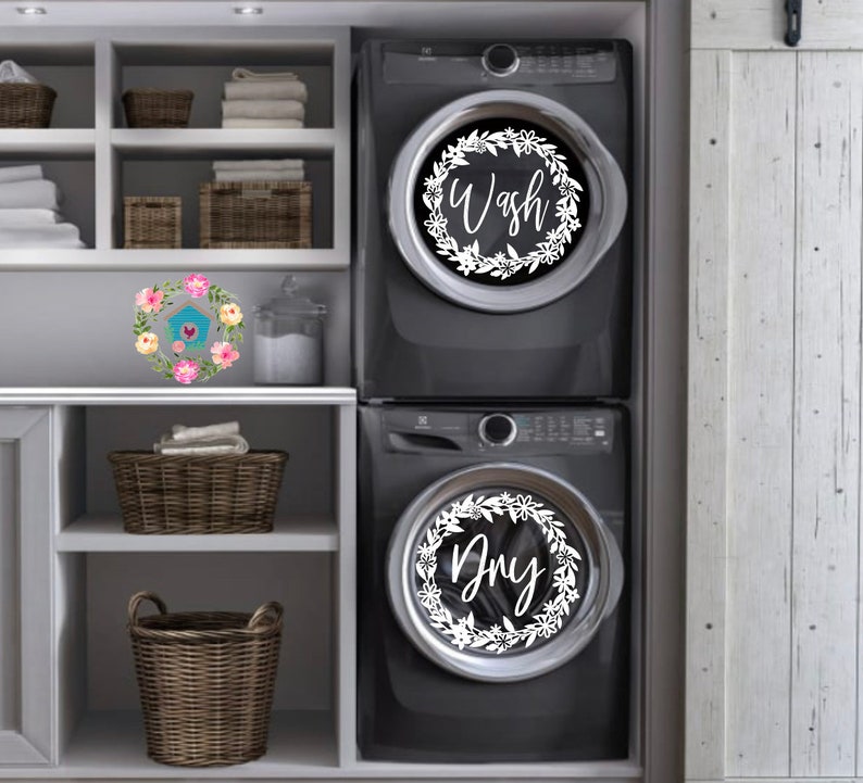 Front Load Washer and Dryer Decal Floral SVG PNG Cricket ...
