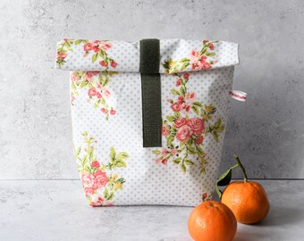 Lunchbag / Snackbag / Frühstücktasche / Frühstücksbeutel  - Rosen