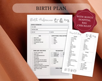 Birth Plan Printable | Etsy