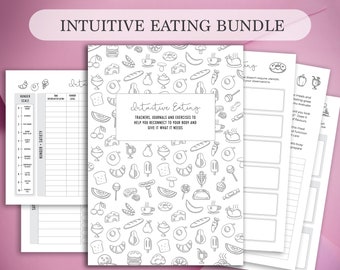 Intuitive Eating Bundle Mindful Eating Tracker, Intuitive Eating Daily Journal,