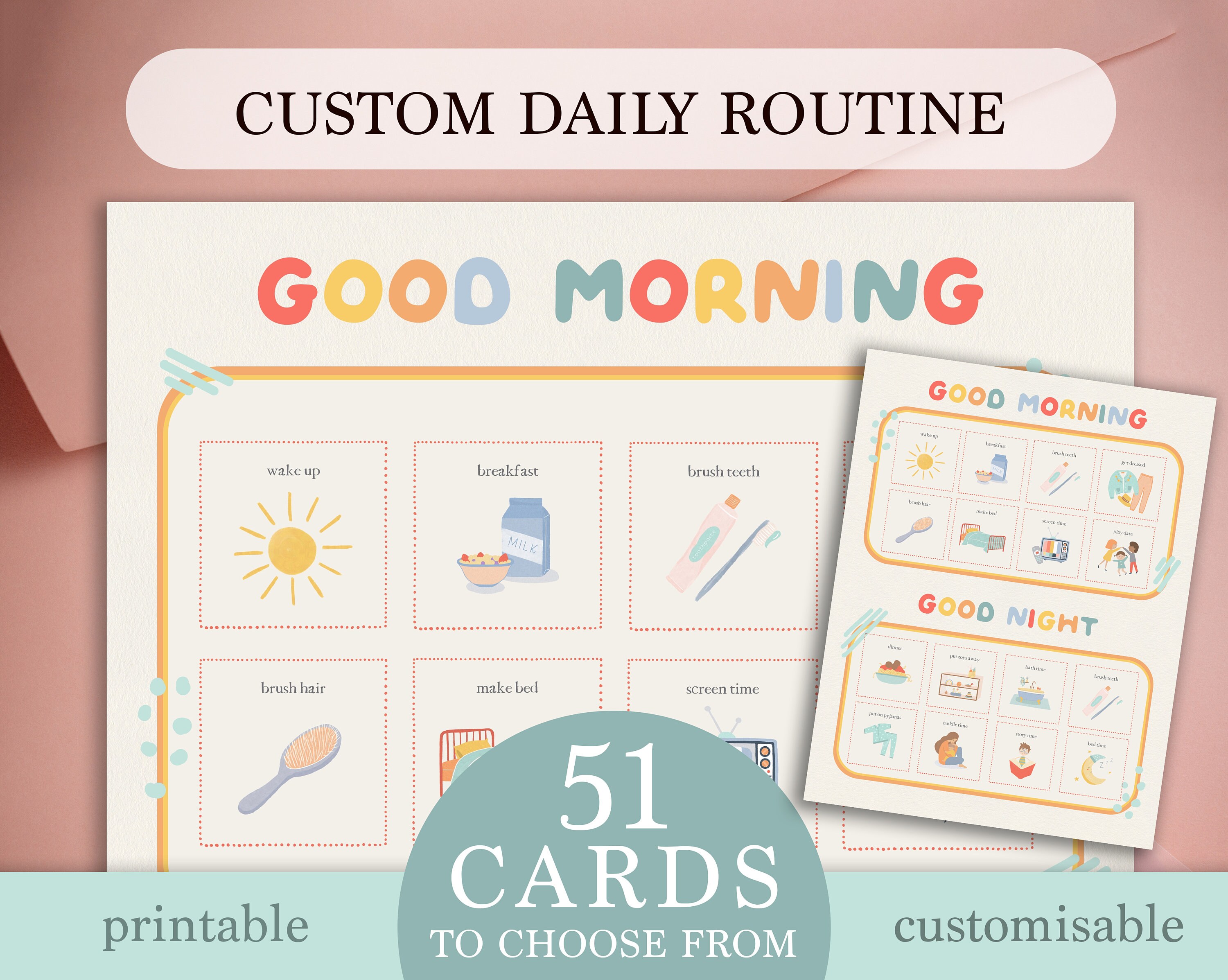 Customisable Routine Chart Printable Daily Rhythm Routine - Etsy Australia