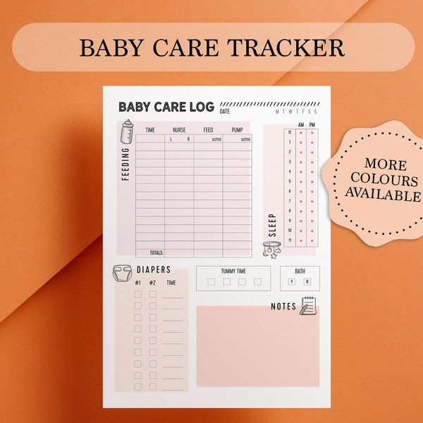 Baby Care Log | Infant Daily Log | Baby Tracking Log | baby tracker | Breastfeed log | Pumping Log | Printable | PDF | Newborn Baby Care Log