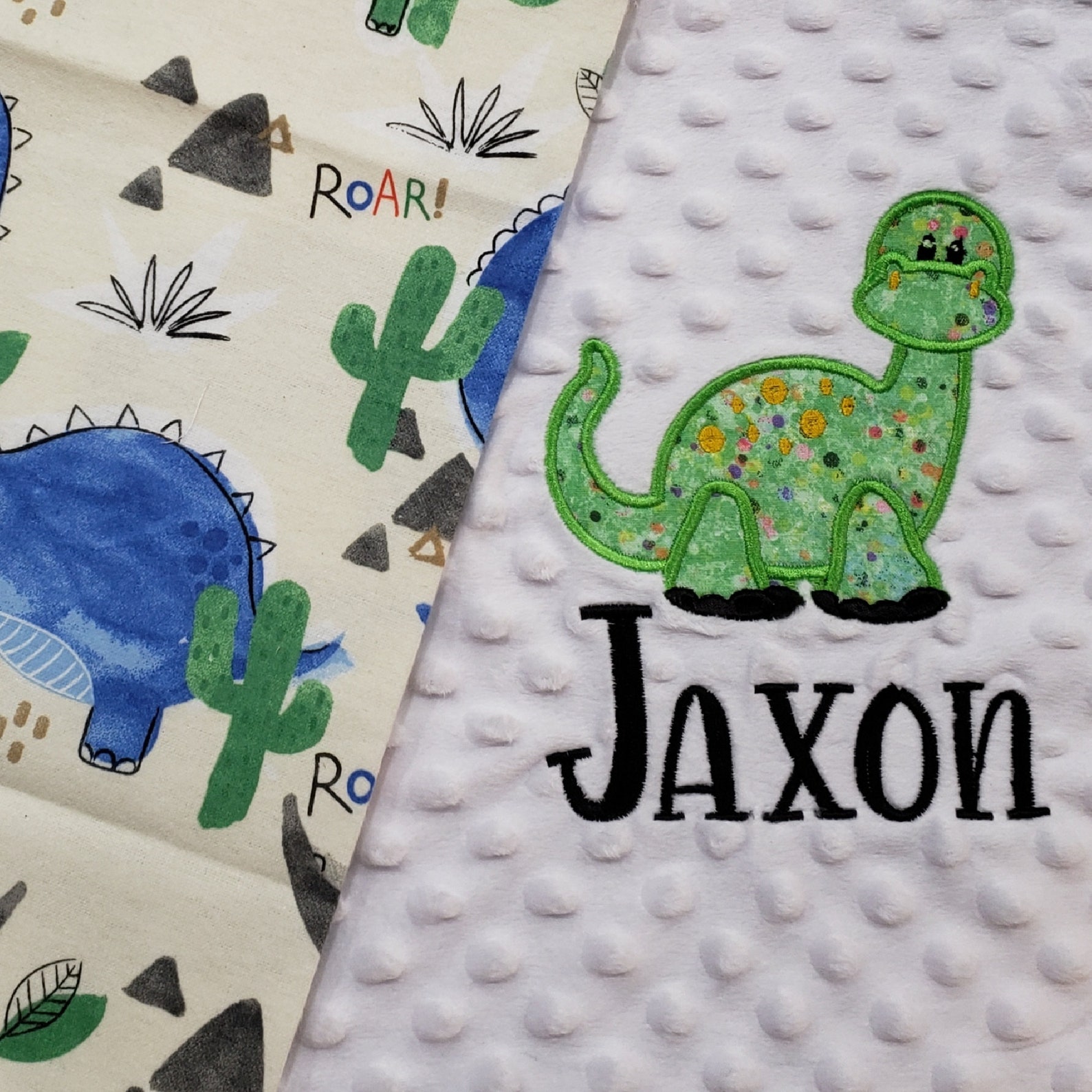 Personalized Dinosaur Baby Blanket / Dinosaur Blanket With Etsy