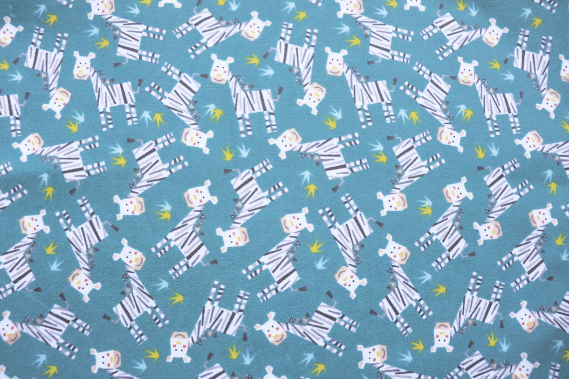 Zebra Flannel Fabric// Flannel Fabric// Safari Fabric// Fat Etsy