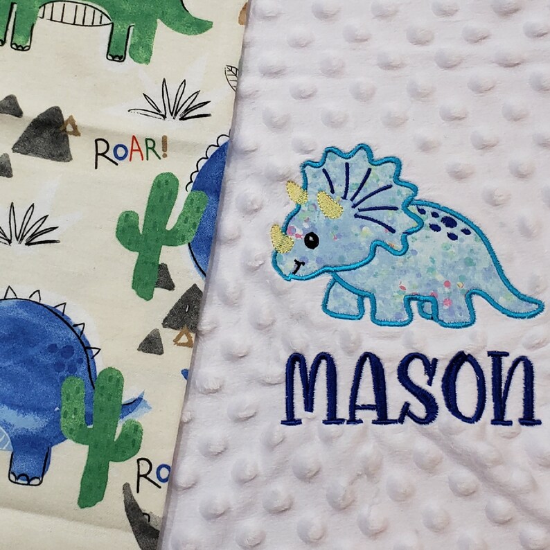 Personalized Dinosaur Baby Blanket / Dinosaur Blanket With Etsy