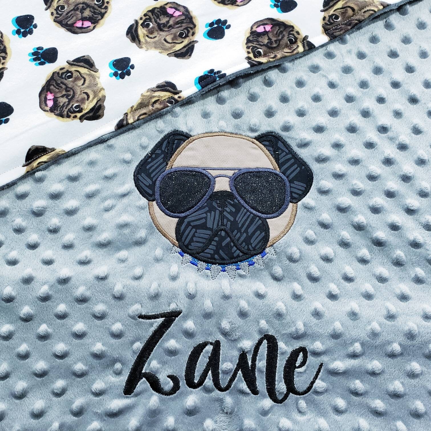 Personalized Pug Baby Blanket // Dog Themed Blanket // Etsy