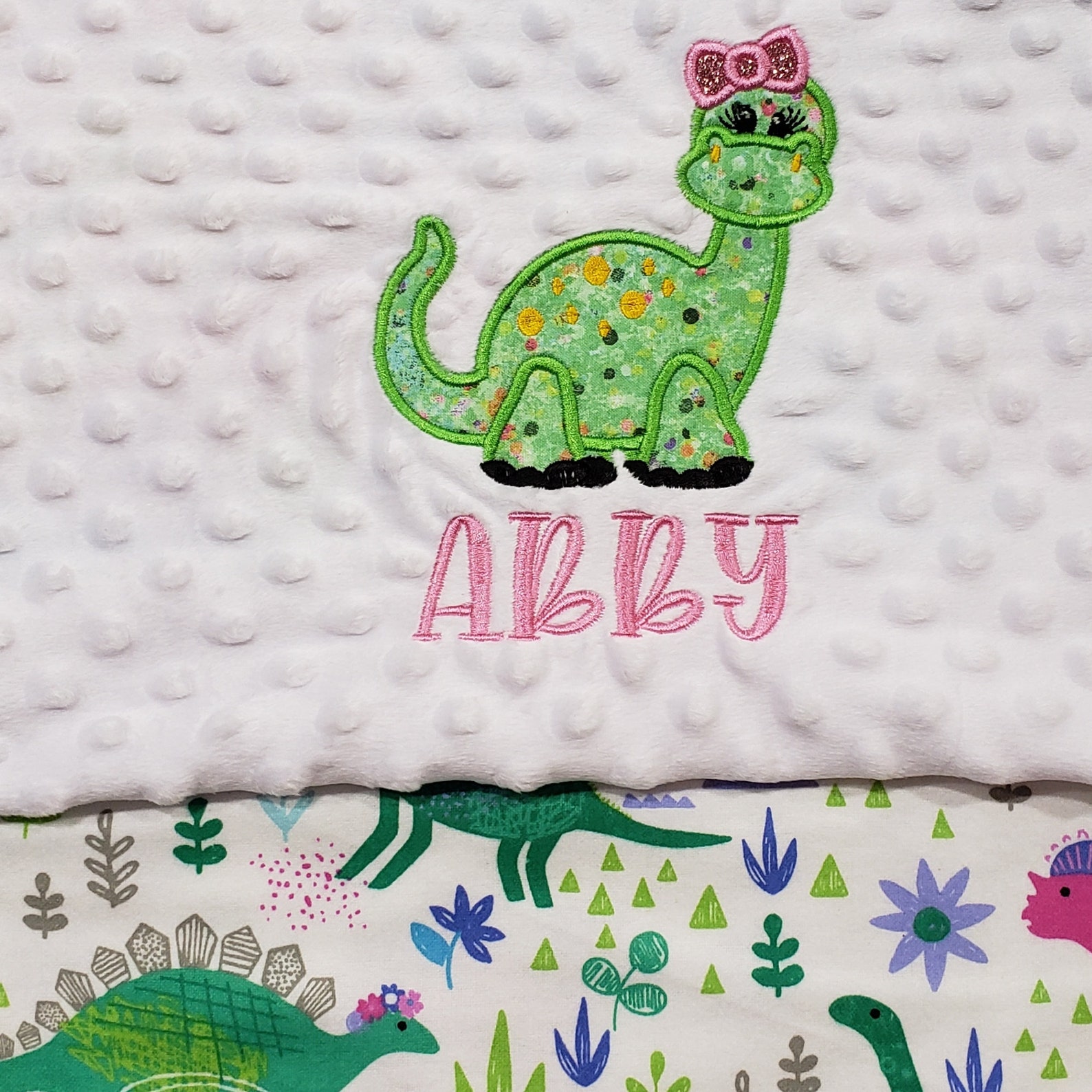 Personalized Dinosaur Baby Blanket / Girl Dinosaur Blanket Etsy