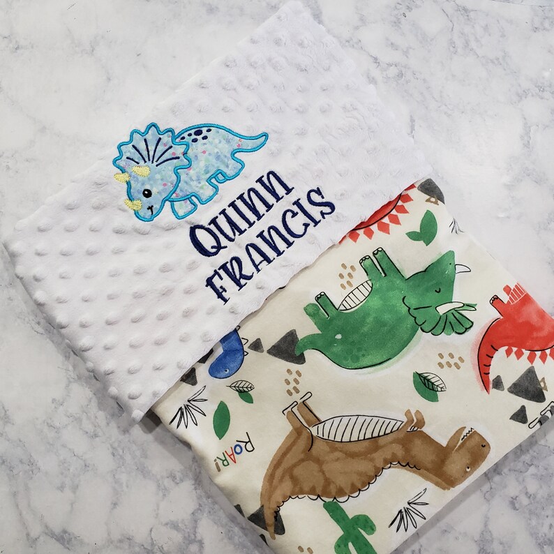 Personalized Dinosaur Baby Blanket / Dinosaur Blanket With Etsy