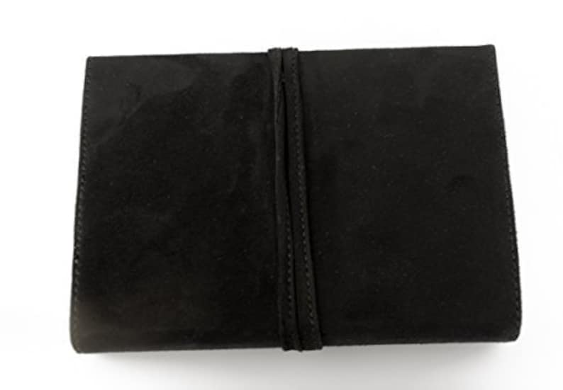 Leather book diary notebook black leather genuine leather made paper 0043a image 4
