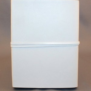 Leather book diary notebook blotter white 095b image 3