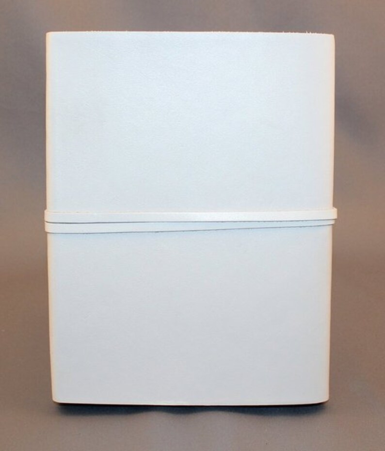 Leather book diary notebook blotter white 095b image 3