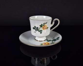 Tazza da caffè/espresso vintage Royal Tettau, porcellana rosa gialla, oggetto da collezione, in perfette condizioni, ideale da esporre, set da collezione.