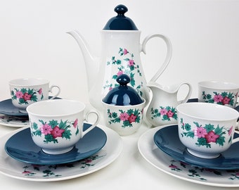 Coffee service for 4 people Seltmann Weiden Bavaria made of porcelain Shabby Chic Farmhouse