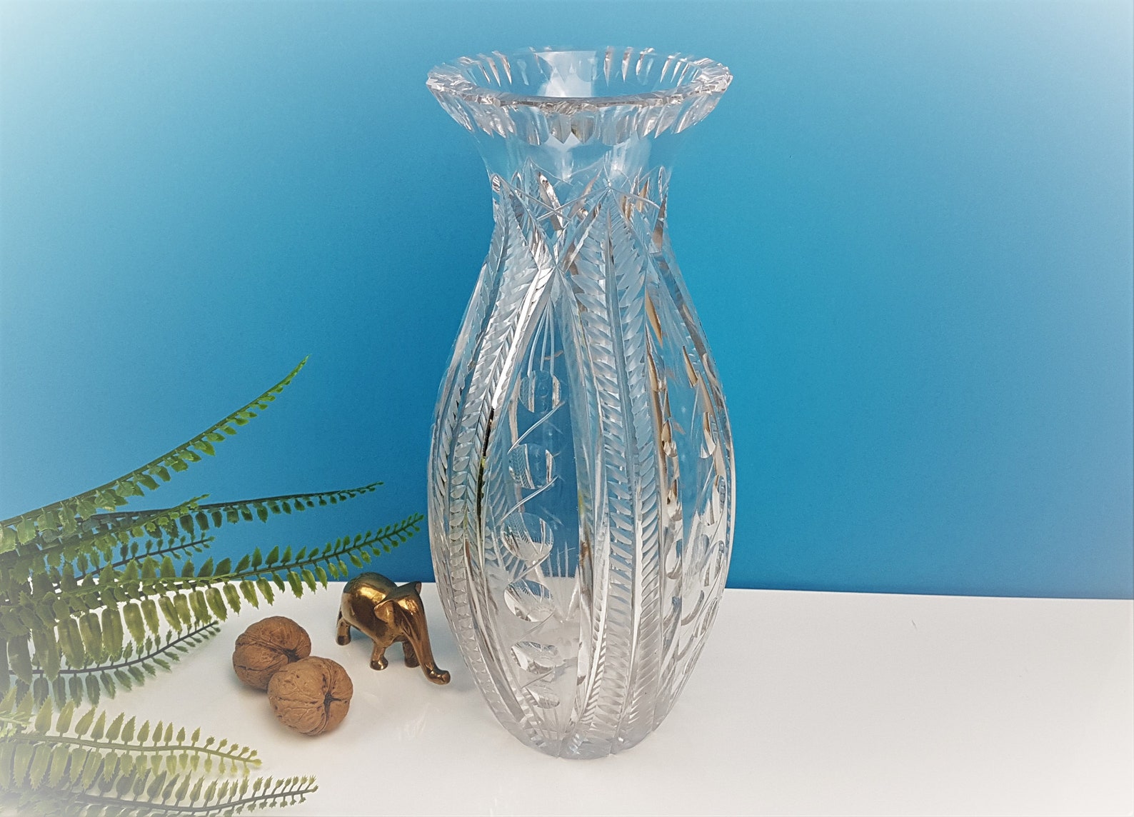 Large Heavy Crystal Vase / Flower Vase Made of Crystal / Lead Etsy