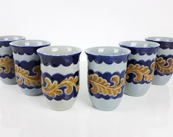 6 ceramic / earthenware mug Studio handmade ceramic tableware Shabby country house rustic cups