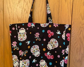 NEW TJ Maxx Shopping Bag PRETTY Pink, Red, Yellow FLOWERS Reusable Tote Bag