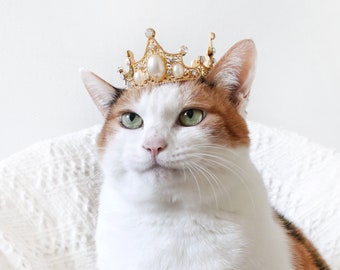 Cat Dog Gold Queen Princess Tiara Crown Hat wedding halloween costume Christmas Birthday gift for Pet Miyopet