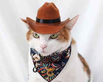 Cowboy Cowgirl Hat Scarf set for dog cat pet Halloween costume tiktok birthday gift bandana Miyopet