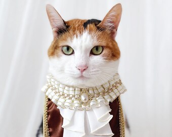 Royal Brown Scarf Nobility Prince Scarf Cape Hat Pet Cat Dog manteau cloths halloween costume cosplay birthday gifts Christmas Miyopet