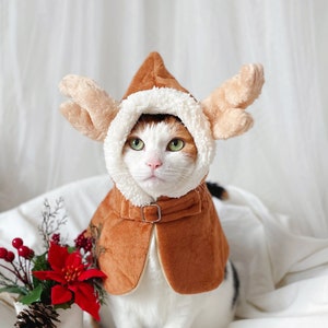 Rudolph Cape Robe Deer Cat Dog Pet Winter Hoodie Cloth Costume ...