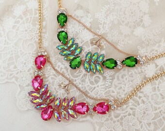 Pink Green Whale tail Cubic Necklace for Cat Dog Pet Photoshoot gifts birthday wedding halloween costume tiktok Miyopet