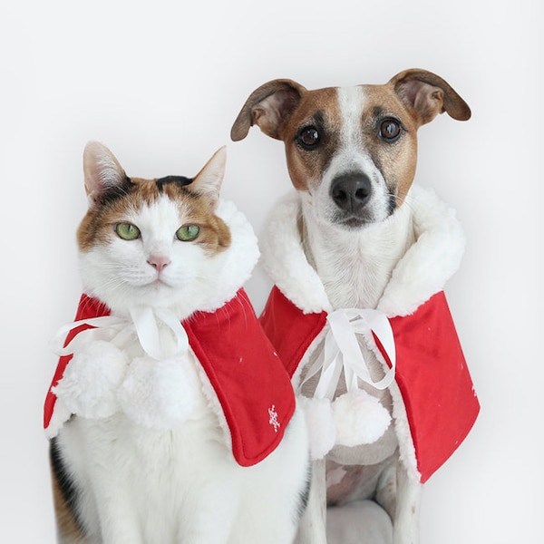 Merry Christmas Red manteau Cape for Cat Dog Pet cloth Costume Christmas gift miyopet