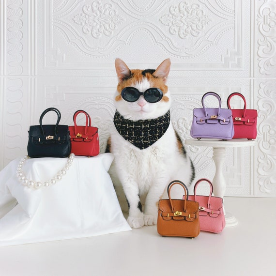 Mini Bag Purse Toy for Cat Dog Pet Doll House Fashion Costume 