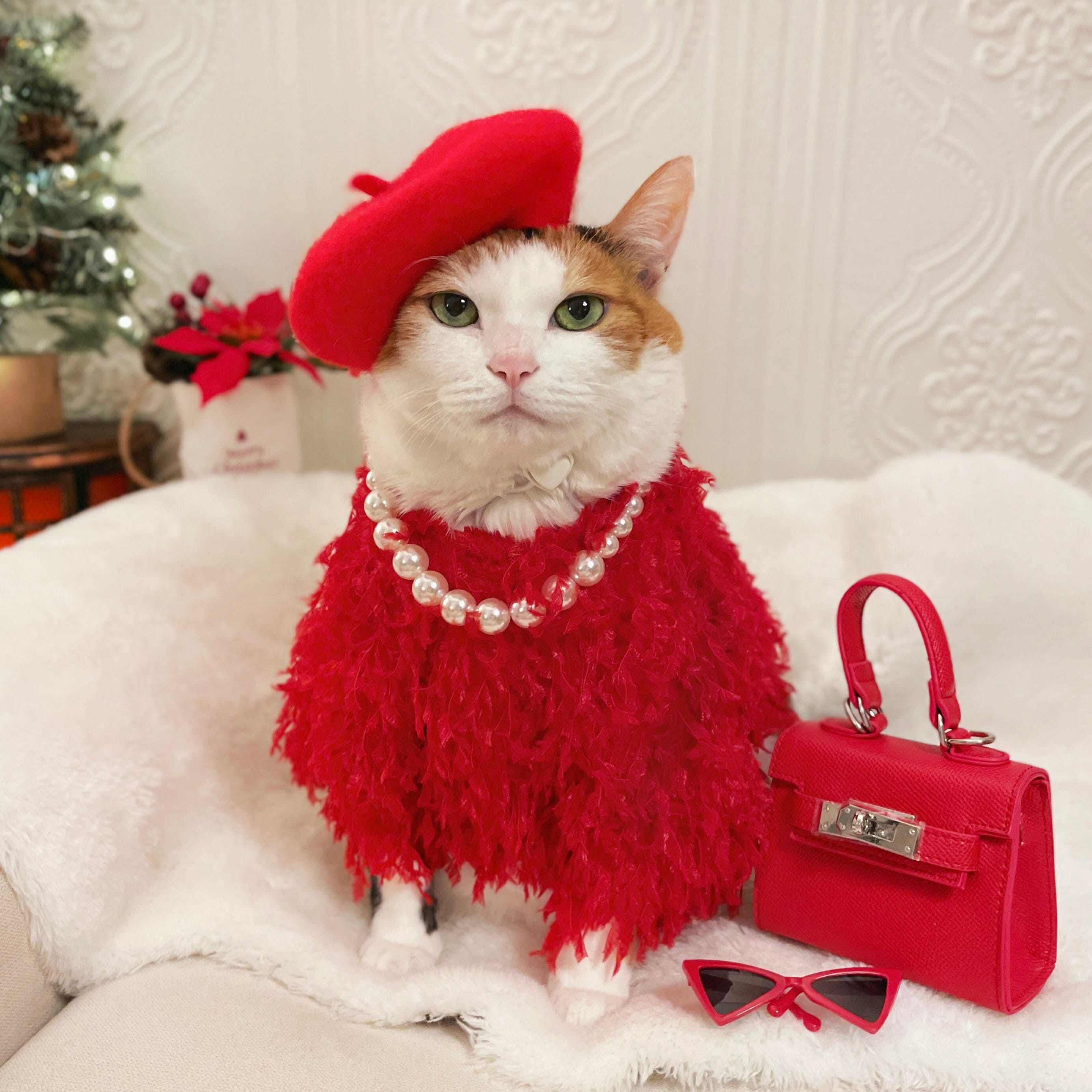 white christmas dresses Reindeer Antlers Cat Hat - Cat Christmas Costume main image 0