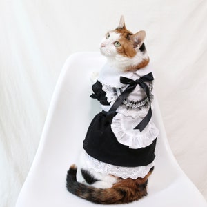 Pet Cat Dog Maid Costume Clothes Maid Uniform Suit Dress for | Etsy