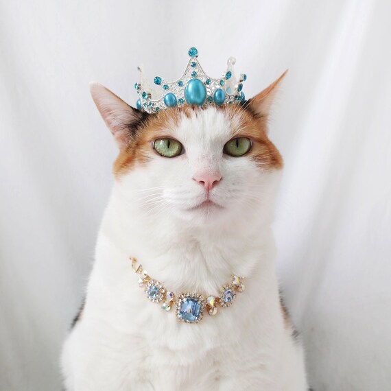 Blue Pearl Silver Tiara Crown for Cat Dog Queen Princess Etsy