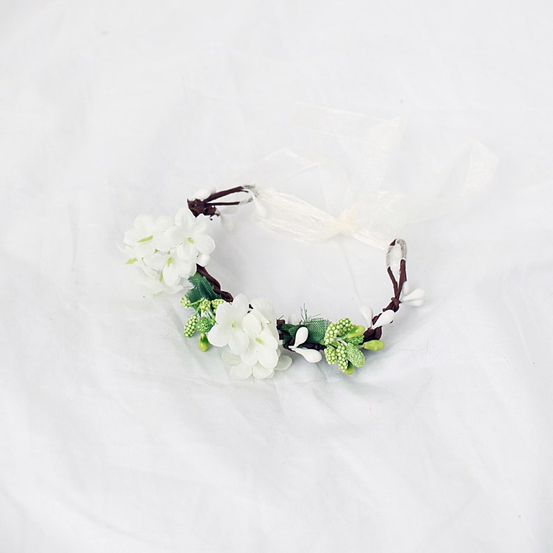 Cat Dog White Flower hairband headband Crown halloween costume image 3